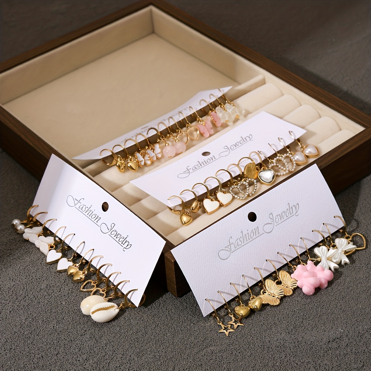 48pcs Cute Multi-Shape Earring Set, Unique Dangle Designs